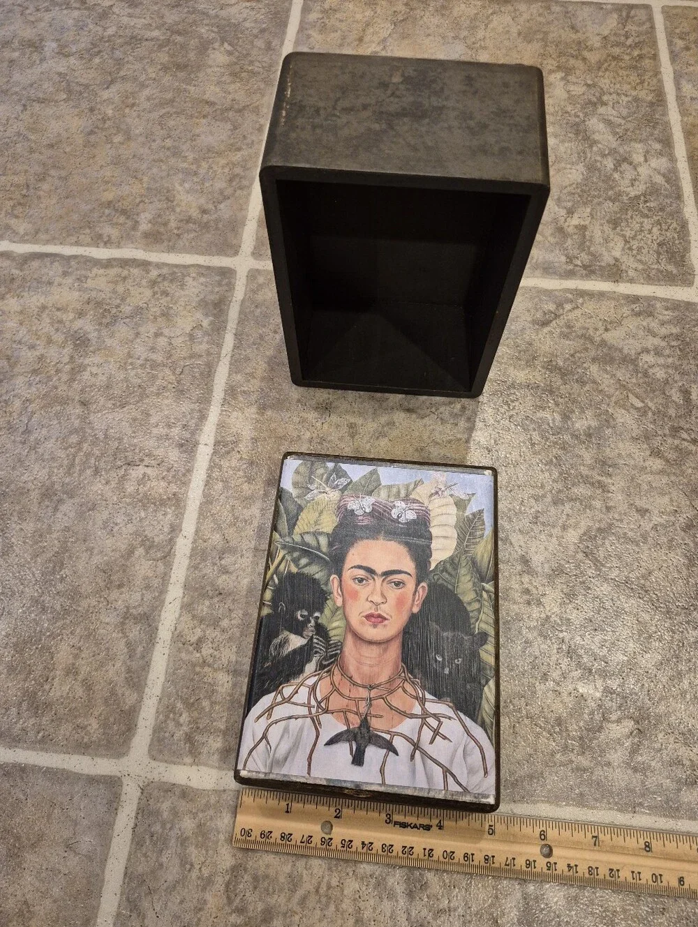 Frida Kahlo Portrait Decorative Wooden Box - One Of A Kind